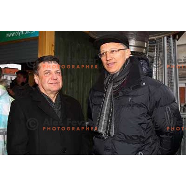 Zoran Jankovic and Igor Luksic during reception at Presernov trg, Ljubljana, Slovenia 28.2.2010 