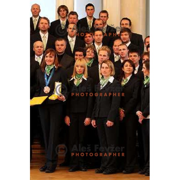 at reception for Slovenian Olympic team by President of republic of Slovenia Dr. Danilo Turk 
