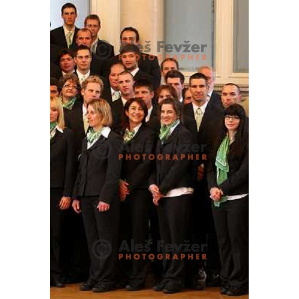at reception for Slovenian Olympic team by President of republic of Slovenia Dr. Danilo Turk 