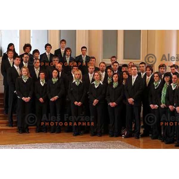 at reception for Slovenian Olympic team by President of republic of Slovenia Dr. Danilo Turk 