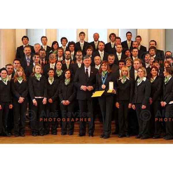 at reception for Slovenian Olympic team by President of republic of Slovenia Dr. Danilo Turk 