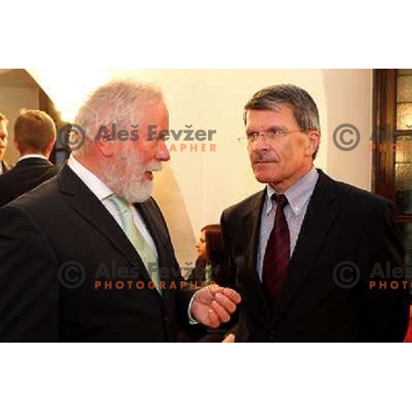 Jaro Kalan at reception for Slovenian Olympic team by Mayor of Ljubljana Zoran Jankovic 