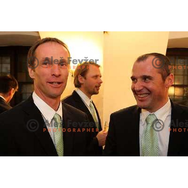 Matjaz Zupan at reception for Slovenian Olympic team by Mayor of Ljubljana Zoran Jankovic 