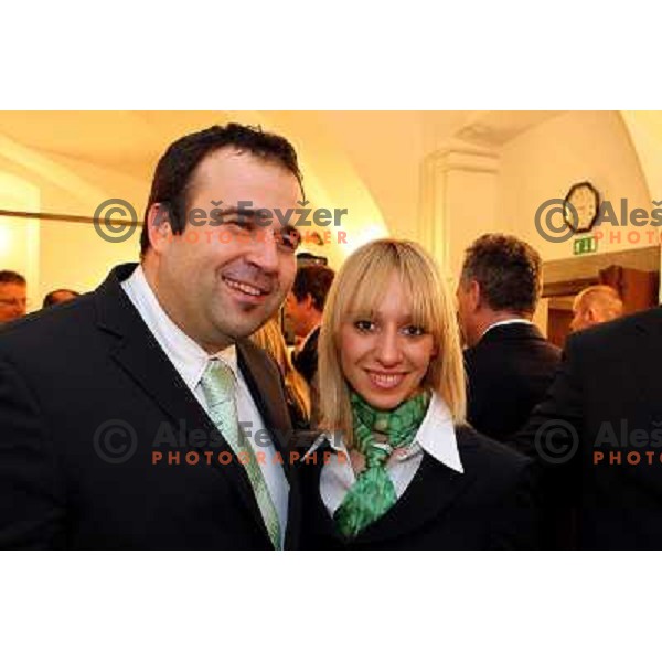 at reception for Slovenian Olympic team by Mayor of Ljubljana Zoran Jankovic 