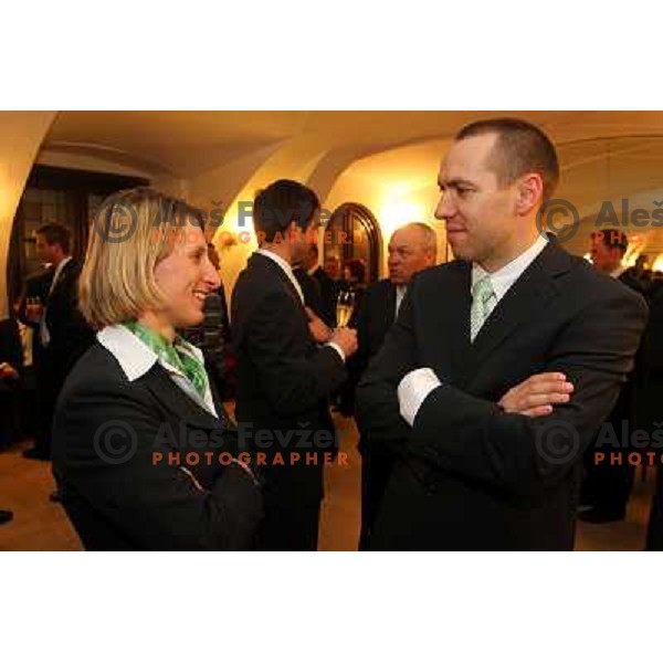 at reception for Slovenian Olympic team by Mayor of Ljubljana Zoran Jankovic 