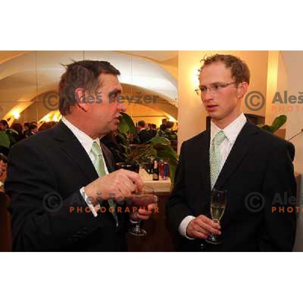 at reception for Slovenian Olympic team by Mayor of Ljubljana Zoran Jankovic 