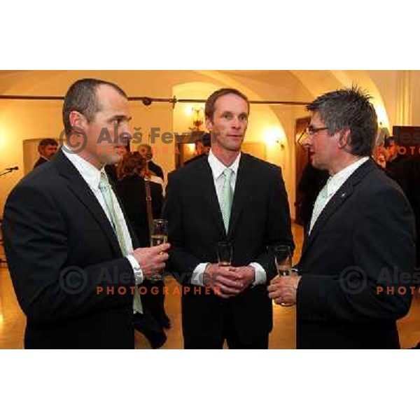 Matjaz Zupan at reception for Slovenian Olympic team by Mayor of Ljubljana Zoran Jankovic 