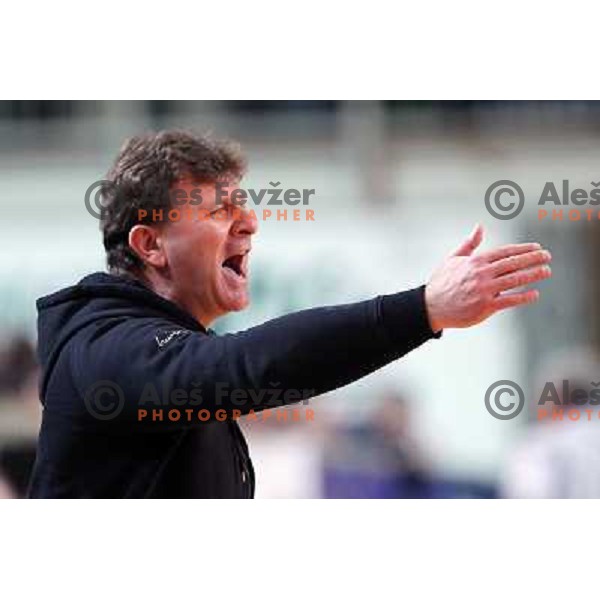 Head coach Fredi Radojkovic in action during handaball match RK Cimos Koper- RK Celje Pivovarna Lasko in MIK 1.liga, played in Bonifika Hall, Koper, Slovenia 6.3.2010 