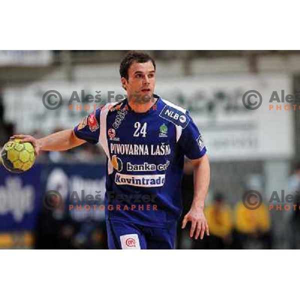Uros Zorman in action during handaball match RK Cimos Koper- RK Celje Pivovarna Lasko in MIK 1.liga, played in Bonifika Hall, Koper, Slovenia 6.3.2010 