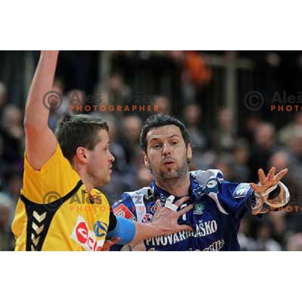 Renato Vugrinec in action during handaball match RK Cimos Koper- RK Celje Pivovarna Lasko in MIK 1.liga, played in Bonifika Hall, Koper, Slovenia 6.3.2010 