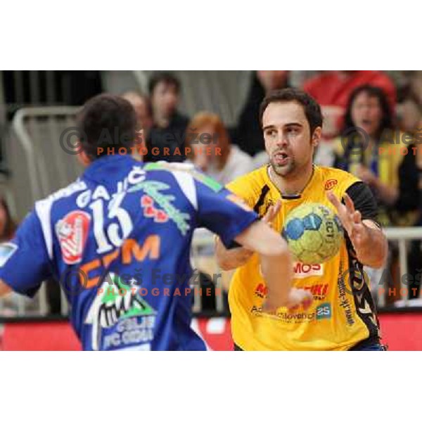 Uros Elezovic in action during handaball match RK Cimos Koper- RK Celje Pivovarna Lasko in MIK 1.liga, played in Bonifika Hall, Koper, Slovenia 6.3.2010 