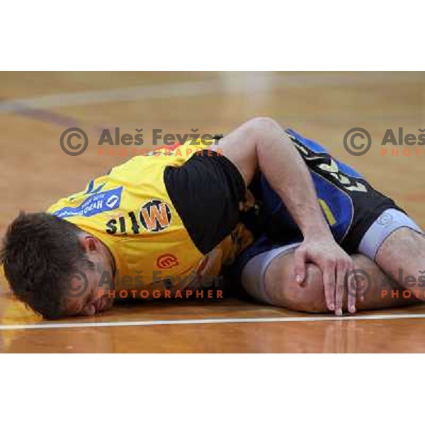 Matjaz Brumen in action during handaball match RK Cimos Koper- RK Celje Pivovarna Lasko in MIK 1.liga, played in Bonifika Hall, Koper, Slovenia 6.3.2010 