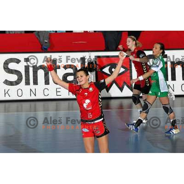 Szandra Zacsik in action during handball match Krim Mercator- Gyor Audi Eto KC in Women\'s Championsleague, played at Kodeljevo Hall, Ljubljana, Slovenia 13.3.2010 