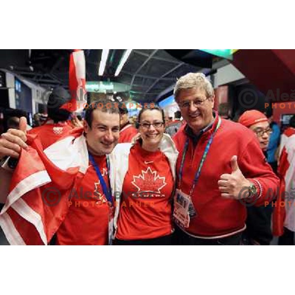 Joze Sparovec with friends at ice hockey final Canada-USA during 2010 Winter Olympic games in Vancouver, Canada 28.2.2010 