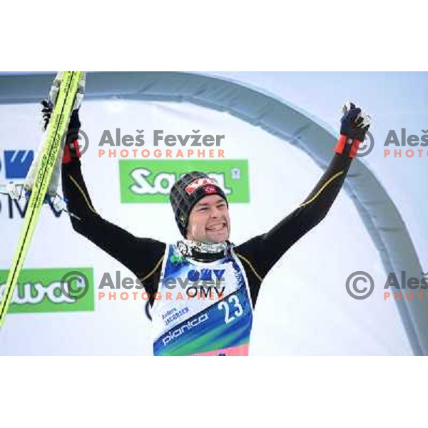 Jacobsen (NOR) during flower ceremony of world cup ski jumping, 20.3.2010, Planica 