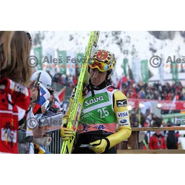 Noriaki Kasai (JPN) after first round jump at 2010 FIS Ski Flying World Championships in Planica, Slovenia 19.3.2010 