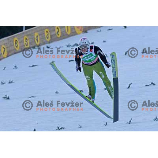Simon Ammann (SUI) during first round jump at 2010 FIS Ski Flying World Championships in Planica, Slovenia 19.3.2010 