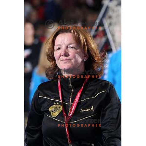 Head coach of Krim Mercator Marta Bon in action during handball match Krim Mercator- Gyor Audi Eto KC in women\'s Championsleague, played at Kodeljevo hall, Ljubljana, Slovenia 13.3.2010 