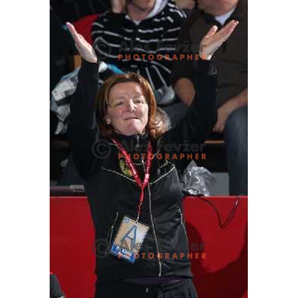 Head coach of Krim Mercator Marta Bon watching action during handball match Krim Mercator- Gyor Audi Eto KC in women\'s Championsleague, played at Kodeljevo hall, Ljubljana, Slovenia 13.3.2010 