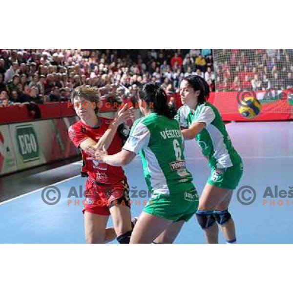 Marina Vergelyuk in action during handball match Krim Mercator- Gyor Audi Eto KC in women\'s Championsleague, played at Kodeljevo hall, Ljubljana, Slovenia 13.3.2010 