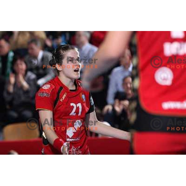 Alja Jankovic in action during handball match Krim Mercator- Gyor Audi Eto KC in women\'s Championsleague, played at Kodeljevo hall, Ljubljana, Slovenia 13.3.2010 