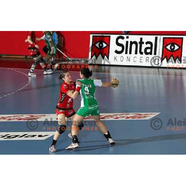  Alja Jankovic in action during handball match Krim Mercator- Gyor Audi Eto KC in women\'s Championsleague, played at Kodeljevo hall, Ljubljana, Slovenia 13.3.2010 