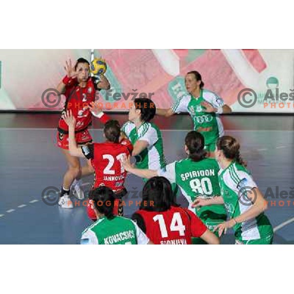 Szandra Zacsik in action during handball match Krim Mercator- Gyor Audi Eto KC in women\'s Championsleague, played at Kodeljevo hall, Ljubljana, Slovenia 13.3.2010 