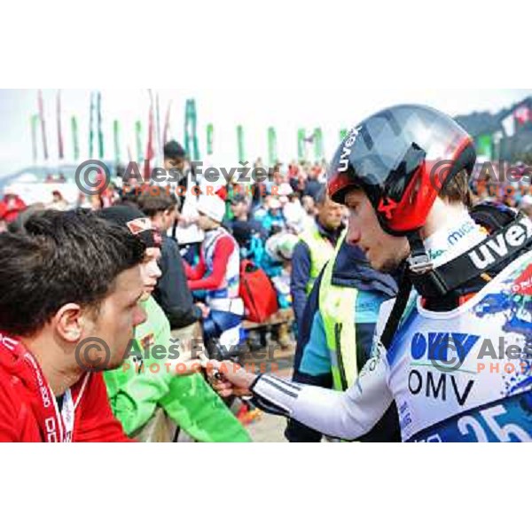 Kranjec (SLO) after second round of world cup ski jumping, 21.3.2010, Planica 