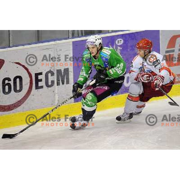 Nejc Berlisk, Miha Brus at the Ice hockey game Tilia Olimpija - Acroni Jesenice 3rd game played in the final of the slovenian ice hockey league ,Ljubljana, 26.03.2010, 
