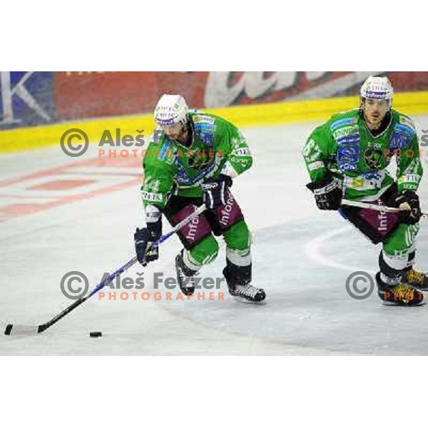 Harlan Pratt, Matt Higgins at the Ice hockey game Tilia Olimpija - Acroni Jesenice 3rd game played in the final of the slovenian ice hockey league ,Ljubljana, 26.03.2010, 