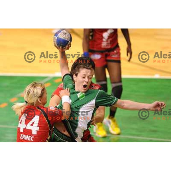 Nina Jericek, Ljudmila Bodnieva at the handball game Krim - Olimpija played in the final of the slovenian womens handball cup ,Novo Mesto, 28.03.2010, 