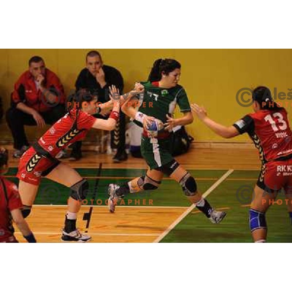 Ana Gros, Maja Son at the handball game Krim - Olimpija played in the final of the slovenian womens handball cup ,Novo Mesto, 28.03.2010, 