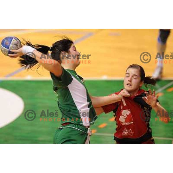 Maja Son, Alja Jankovic at the handball game Krim - Olimpija played in the final of the slovenian womens handball cup ,Novo Mesto, 28.03.2010, 