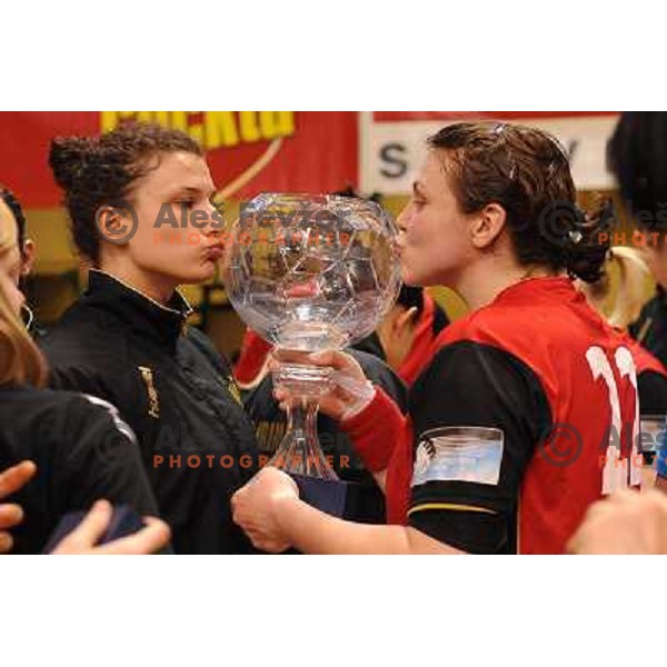 Jelena Grubisic, Dragana Cvijic at the handball game Krim - Olimpija played in the final of the slovenian womens handball cup ,Novo Mesto, 28.03.2010, 
