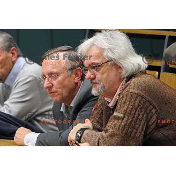 Janez Bukovnik, Vito Divac during general assembly of Slovenian Ski Association in Ljubljana, Slovenia 31.3.2010 