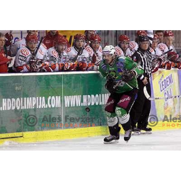 Jurij Golicic in action during ice-hockey match Tilia Olimpija- Acroni Jesenice in sixth game of Final of Slovenian hockey league, played in Hala Tivoli, Ljubljana, Slovenia 2.4.2010 