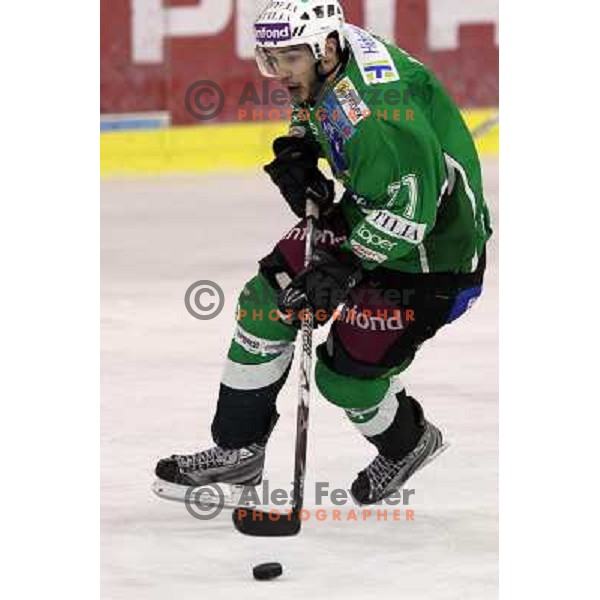  Bostjan Golicic in action during ice-hockey match Tilia Olimpija- Acroni Jesenice in sixth game of Final of Slovenian hockey league, played in Hala Tivoli, Ljubljana, Slovenia 2.4.2010. 