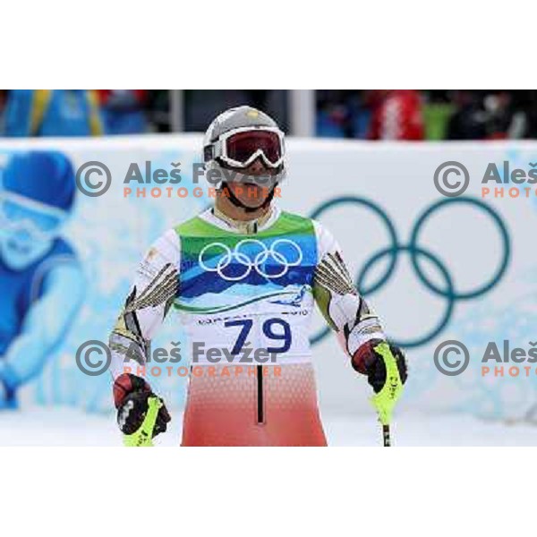 from Montenegro in finish line in Dr.Bobo ski suit ,Olympic games Vancouver 2010, Canada 