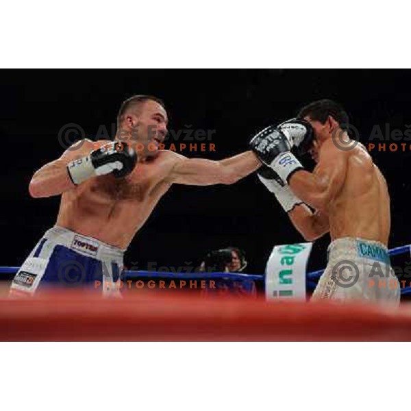 Dejan Zacec (Jan Zaveck) and Rodolfo Martinez at the Boxing match Dejan Zavec (Jan Zaveck) vs Rodolfo Martinez, for the IBF World Championship Belt Welterweight, Ljubljana, 09.04.2010, 