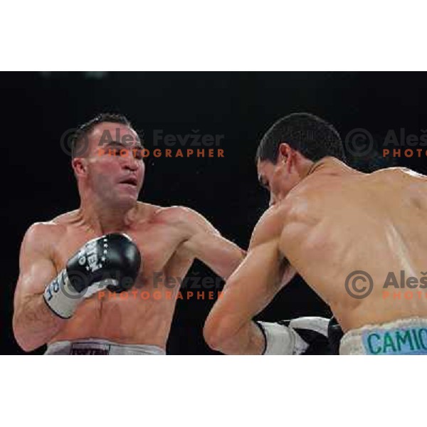 Dejan Zacec (Jan Zaveck) and Rodolfo Martinez at the Boxing match Dejan Zavec (Jan Zaveck) vs Rodolfo Martinez, for the IBF World Championship Belt Welterweight, Ljubljana, 09.04.2010, 