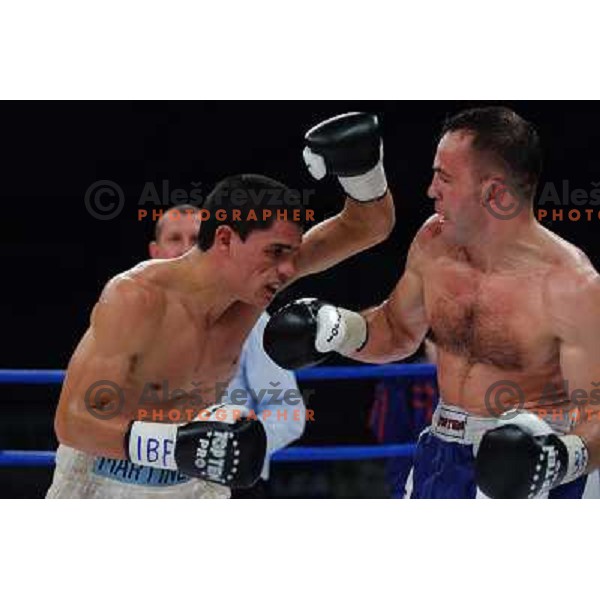 Dejan Zacec (Jan Zaveck) and Rodolfo Martinez at the Boxing match Dejan Zavec (Jan Zaveck) vs Rodolfo Martinez, for the IBF World Championship Belt Welterweight, Ljubljana, 09.04.2010, 