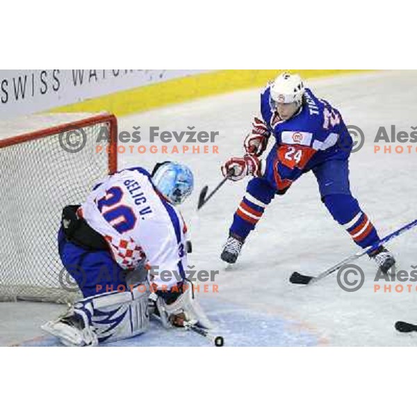 Rok Ticar at the ice hockey game Slovenia - Croatia, played in the IIHF World Championship,Divison 1, Group B, Ljubljana, 18.04.2010, Slovenia won 10:1 