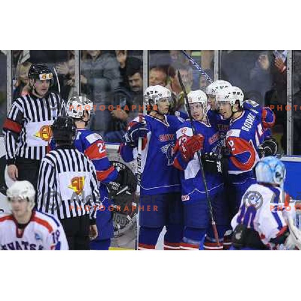 Jan Mursak, Marcel Rodman at the ice hockey game Slovenia - Croatia, played in the IIHF World Championship,Divison 1, Group B, Ljubljana, 18.04.2010, Slovenia won 10:1 