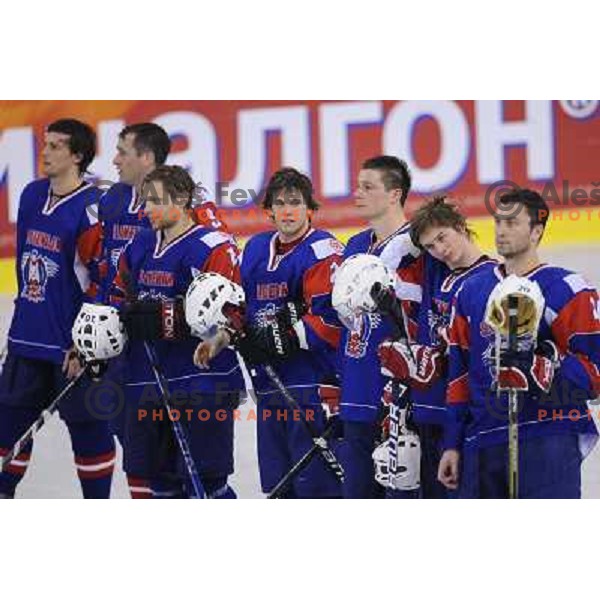 Mitja Sivic, Rok Ticar, Ziga Jeglic, Sabahudin Kovacevic at the ice hockey game Slovenia - Croatia, played in the IIHF World Championship,Divison 1, Group B, Ljubljana, 18.04.2010, Slovenia won 10:1 