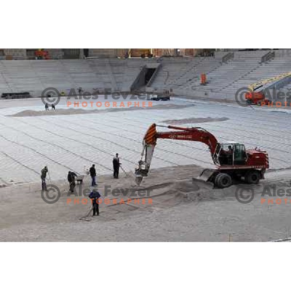  Company Grep building new football stadion in Ljubljana, Slovenia, photo from the construction site taken 20.4.2010 