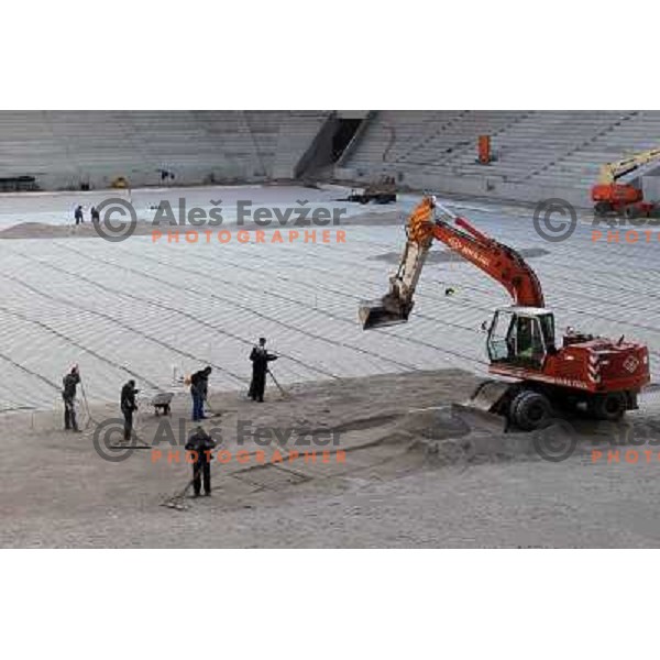  Company Grep building new football stadion in Ljubljana, Slovenia, photo from the construction site taken 20.4.2010 
