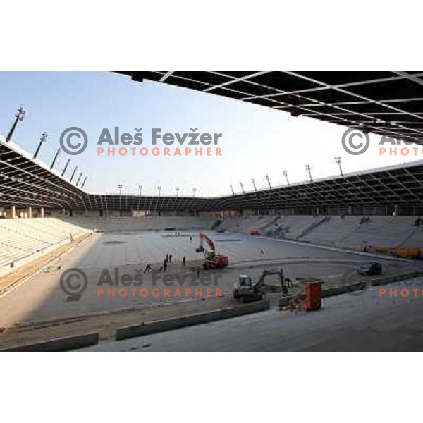  Company Grep building new football stadion in Ljubljana, Slovenia, photo from the construction site taken 20.4.2010 
