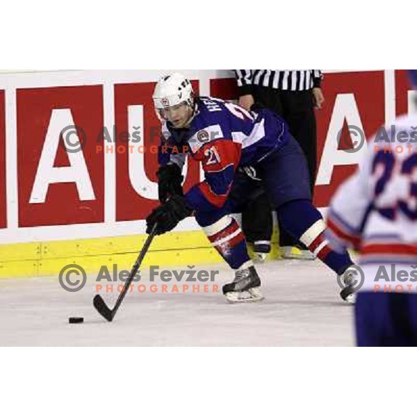 Andrej Hebar in action during ice-hockey match Slovenia- Great Britain in IIHF World Championship Divison 1 group B, played in Hala Tivoli, Ljubljana, Slovenia 20.4.2010 