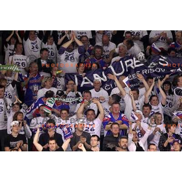 Fans of Jan Urbas in action during ice-hockey match Slovenia- Great Britain in IIHF World Championship Divison 1 group B, played in Hala Tivoli, Ljubljana, Slovenia 20.4.2010 
