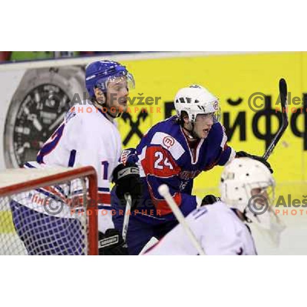 Rok Ticar in action during ice-hockey match Slovenia- Great Britain in IIHF World Championship Divison 1 group B, played in Hala Tivoli, Ljubljana, Slovenia 20.4.2010 